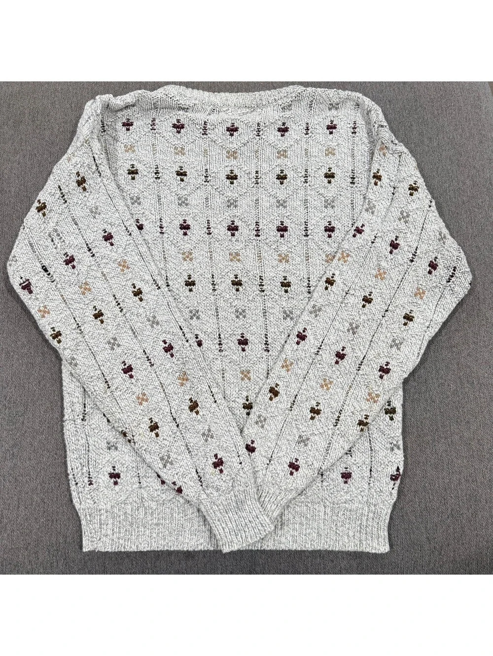 Y2K Vintage Van Heusen Sweater Mens M USA Cotton Fisherman Grandpa Knit